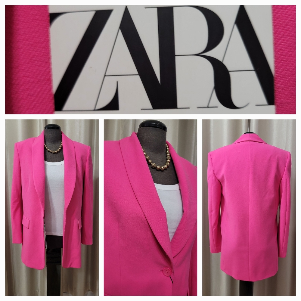 Zara Hot Pink Blazer - Barbiecore Statement Jacket - Picture 5 of 6